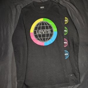 Levi's Thermal Shirt Mens Large Black Waffle Base Knit Long Crew